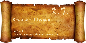 Krauter Tivadar névjegykártya